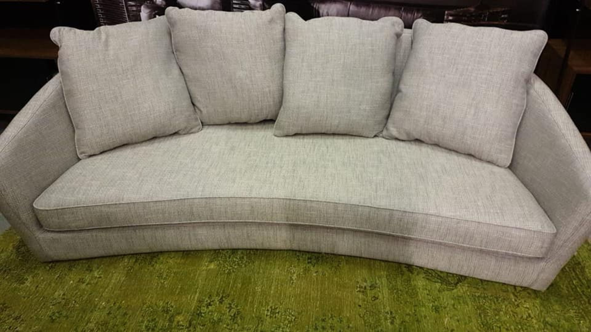Monroe Three Seater Linen Sofa - Grey By Christiane Lemieux A Curved Soft Rounded Back For Extra - Image 2 of 2