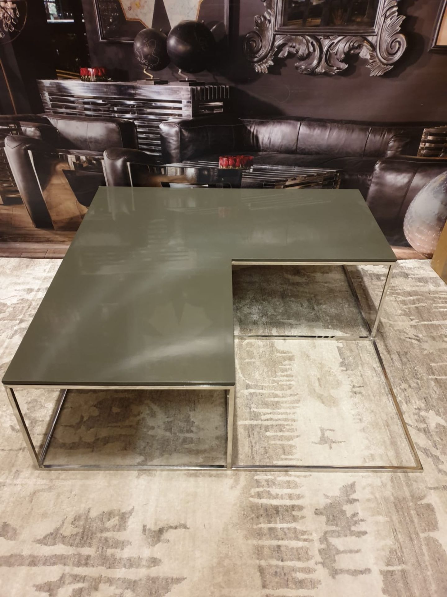 Chrome Base L Shade Coffee Table 1070 X 1070 X 360mm