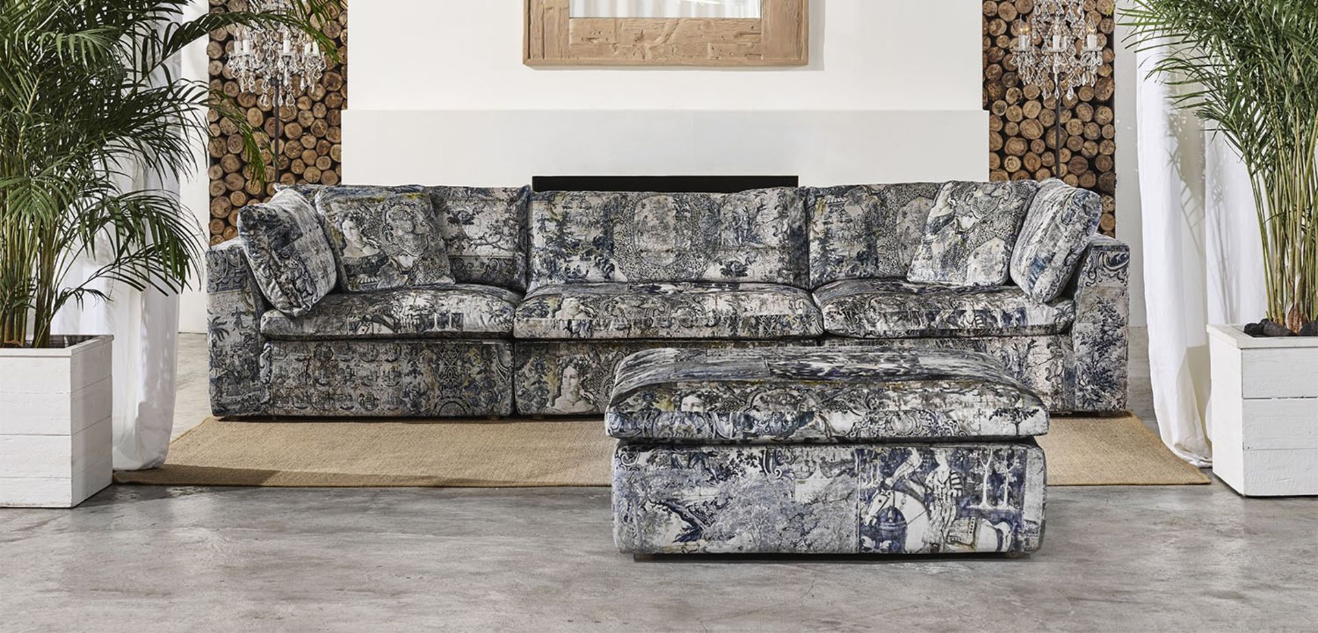 Bloom Sectional Sofa Luxury Velvet Finished In Vivid Velvet Emperors Clothes - The Bloom Is A