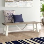 Drift Wood Bench Driftwood Tops Are Complimented With Distressed Off White Bases Giving This