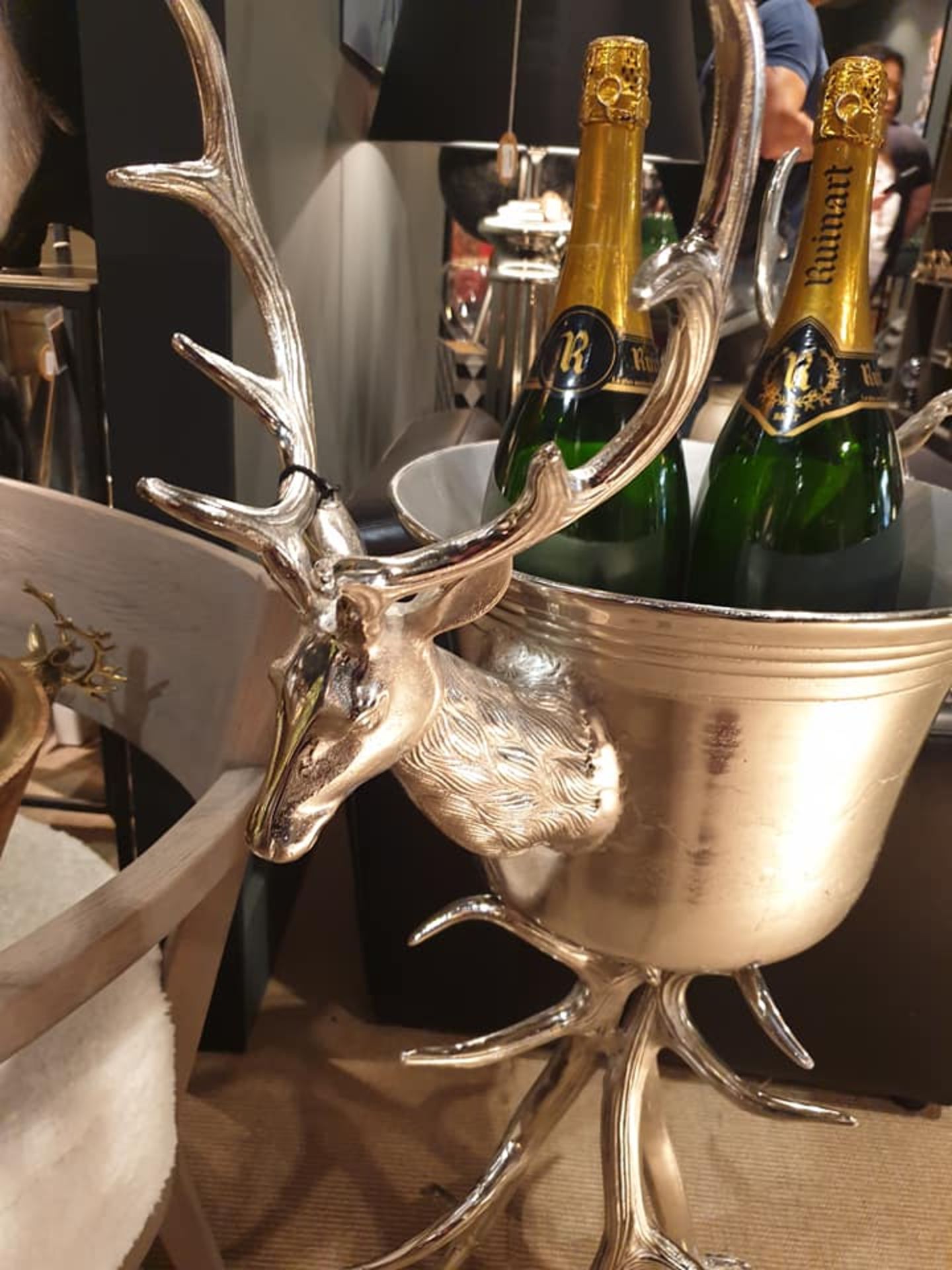 A Huge Champagne Cooler Formed With Stag Heads And Antlers Floor Standing Stand Is Sure To Be The - Image 3 of 4