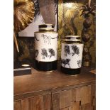 Safari A Set Of 2 Stunning Porcelain Canisters