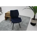 Alfa Diamond Dining Chair Blue Diamond Quilted Upholstery