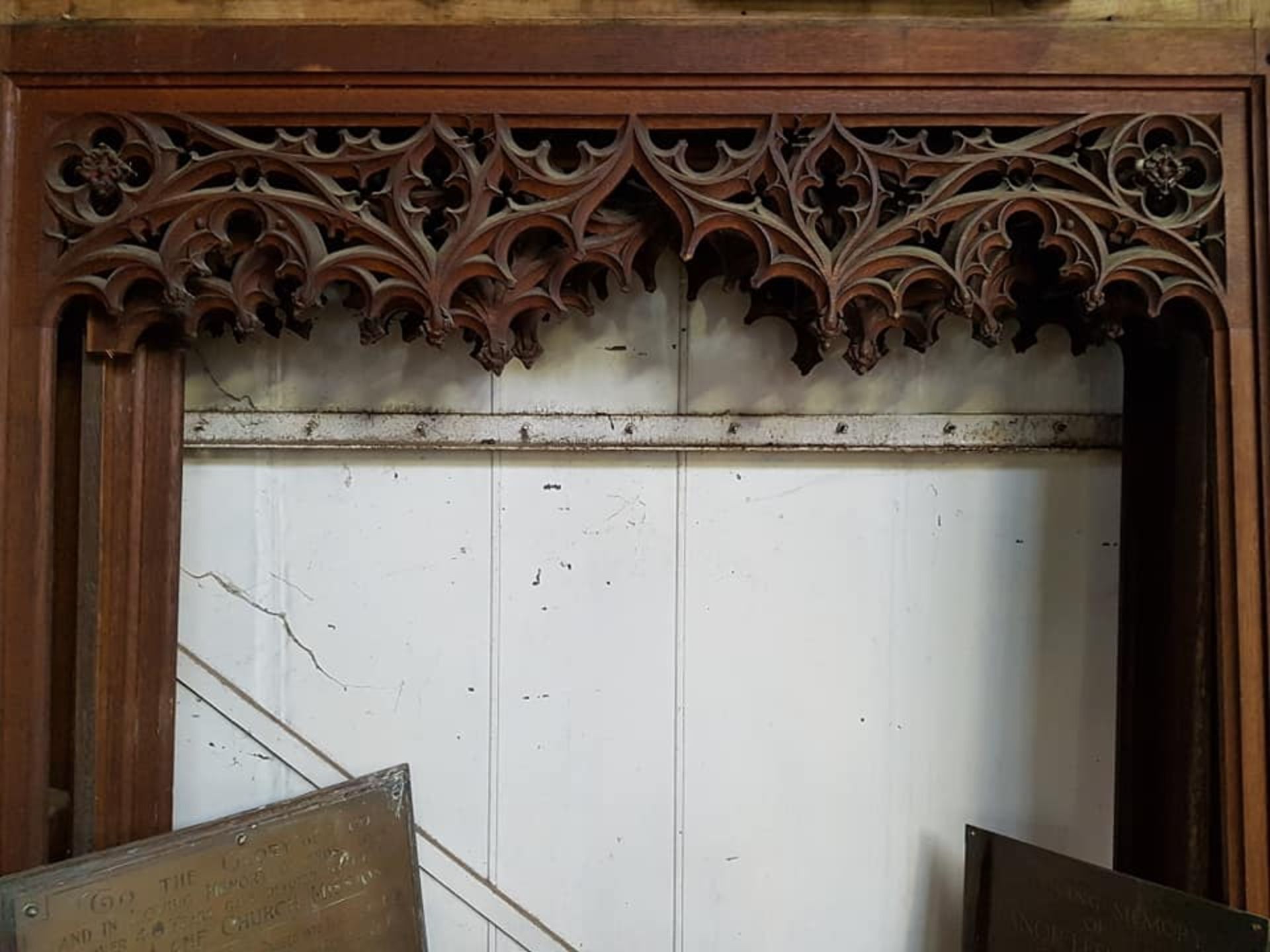 Gothic Church Oak Panel Panelling - Antique Church Furniture - Image 5 of 9