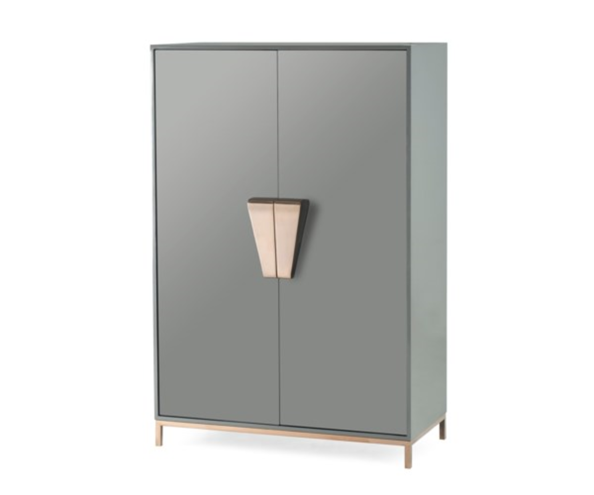 Shield Cabinet - Dark Grey Lacquer Armoire Storage - Image 2 of 3