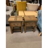 A Pair of Soho Solid Wood Side Table Bedside Tables