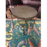 Mildred Side Table Stainless Steel Base Aged With Shagreen
