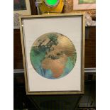 Sky Map Archival Giclee Print With Gold Leaf In Solid Wood Float Frame