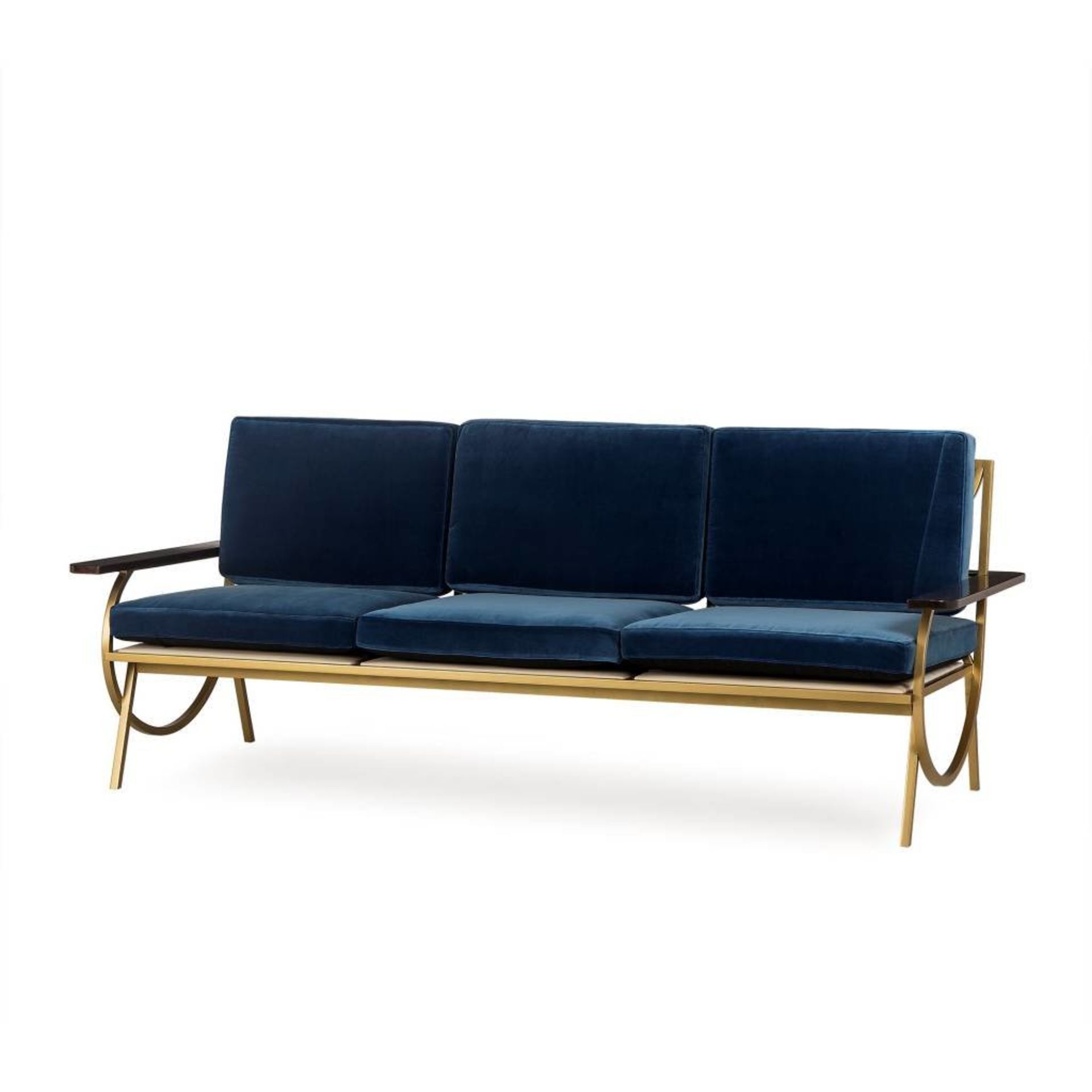 B Sofa Vana Blue Velvet Sofa