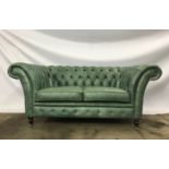 Paris 2 Seater Chesterfield In Selvagio Verde Distressed Leather Beautifully Creative And