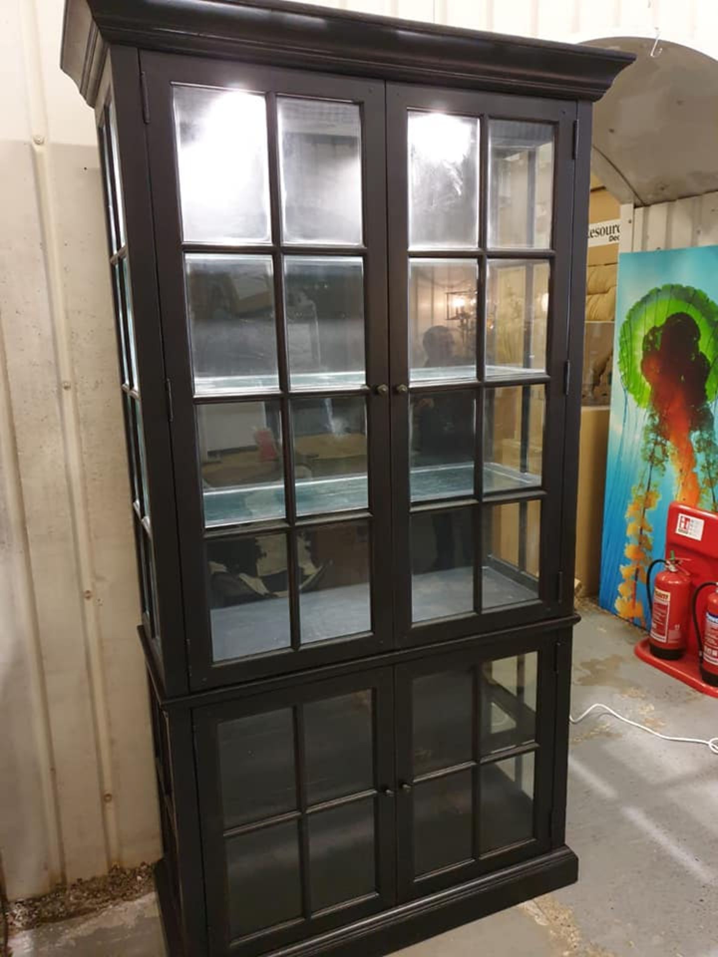 Waltham Display Cabinet / Bookcase Reminiscent Of A Vintage English Phone Booth The Beautifully - Image 2 of 3