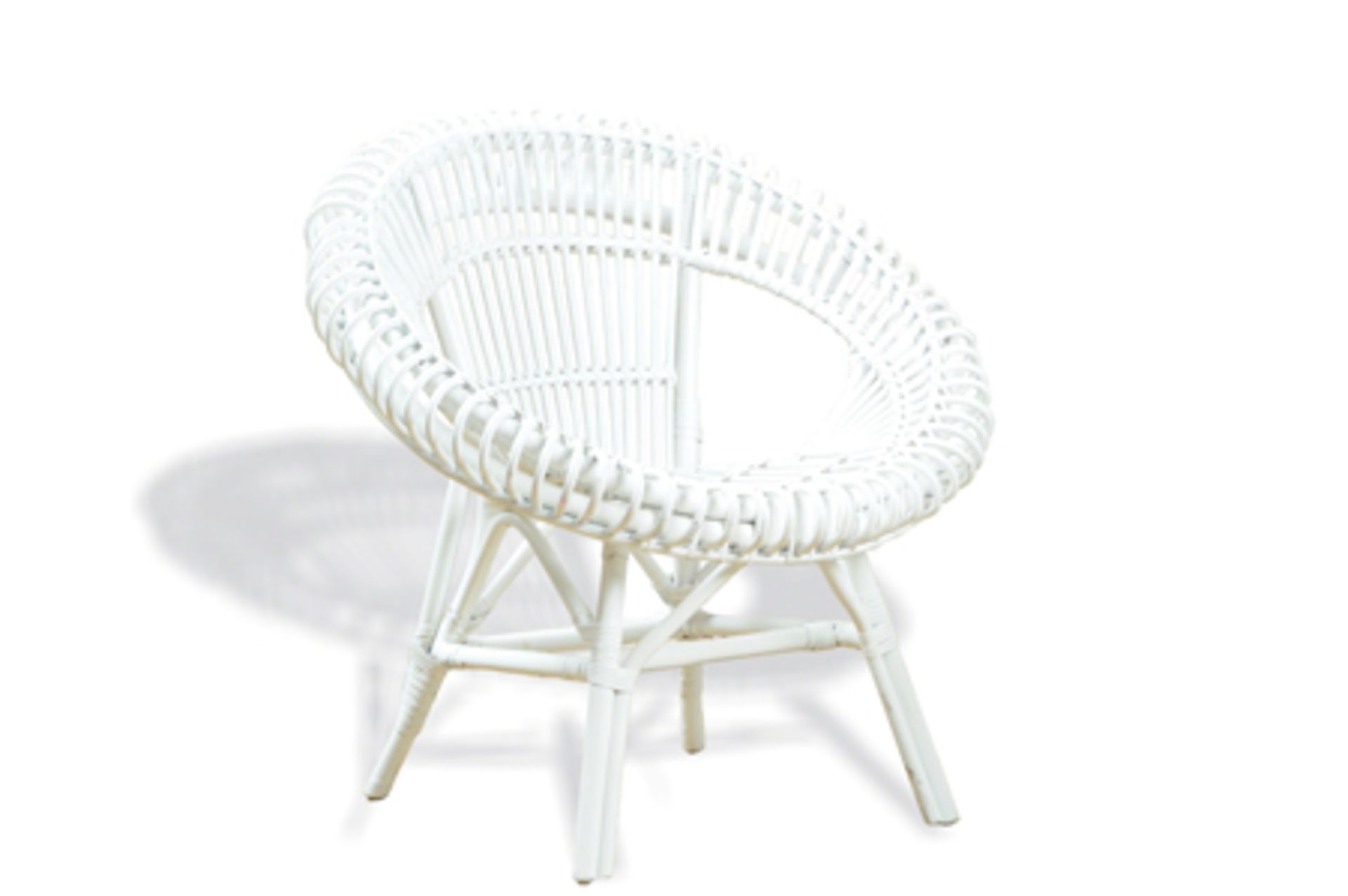 Matahari Chair White (sold without cushion) a rattan chair made from natural rattan material - Image 2 of 3