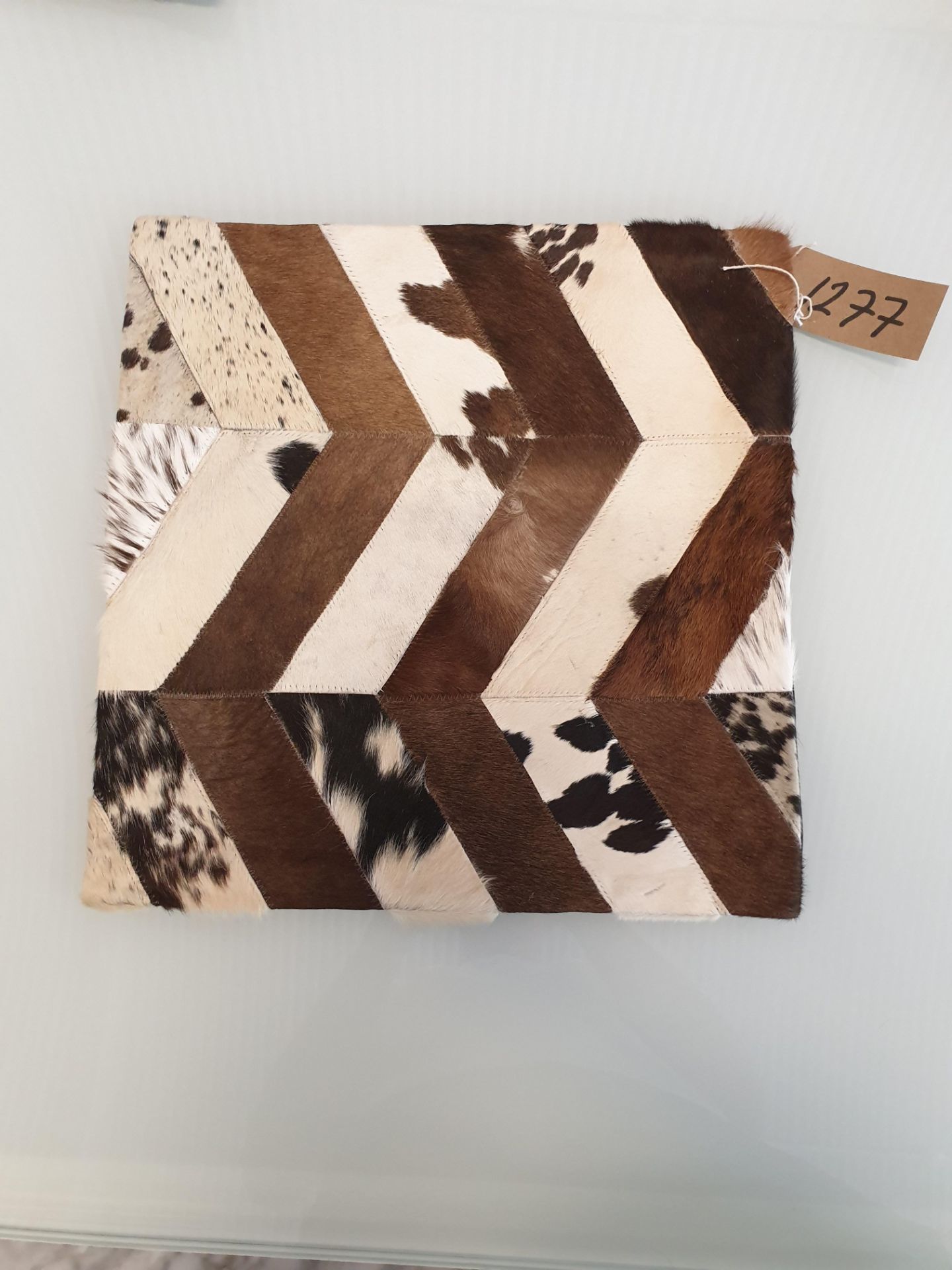 Cushion Cowhide Leather Cushion Cover 100% Natural Hide Handmade Cover 380mm x 380mm RRP Ã‚Â£120