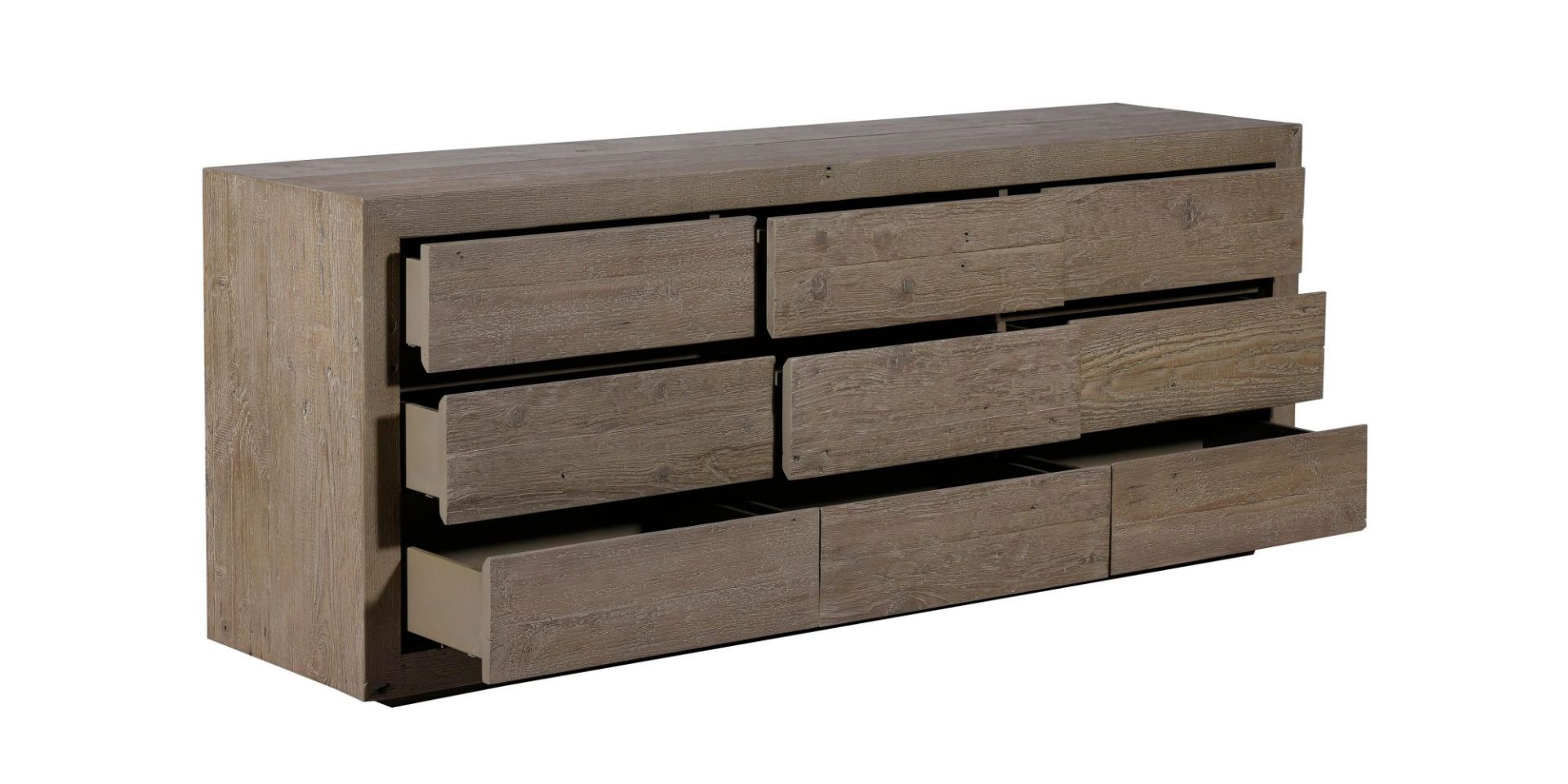 Quad Sideboard Finished In Worn Board With Nine Drawers Made From Reclaimed Floorboards Bringing - Image 2 of 2