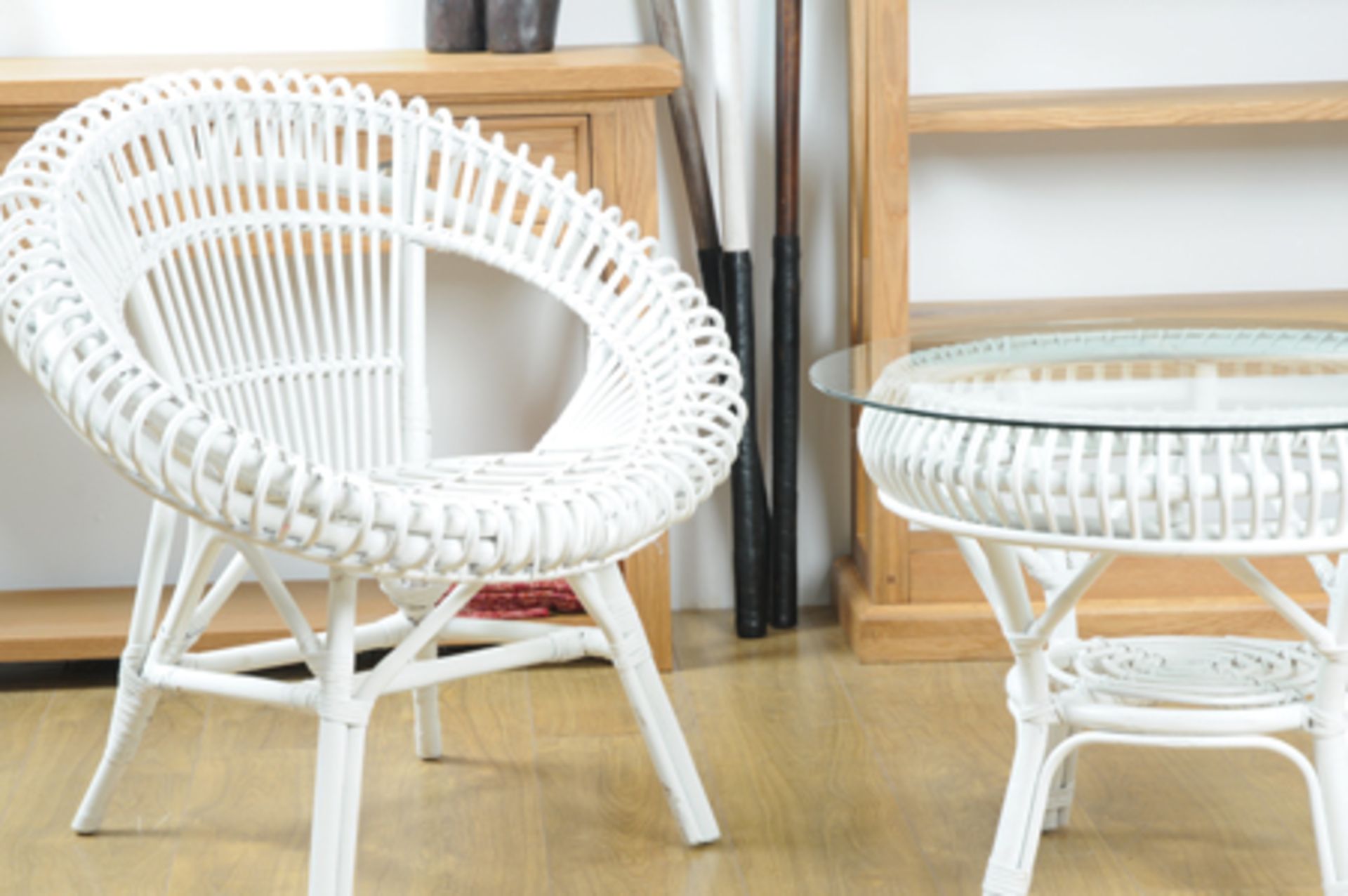 Matahari Chair White (sold without cushion) a rattan chair made from natural rattan material