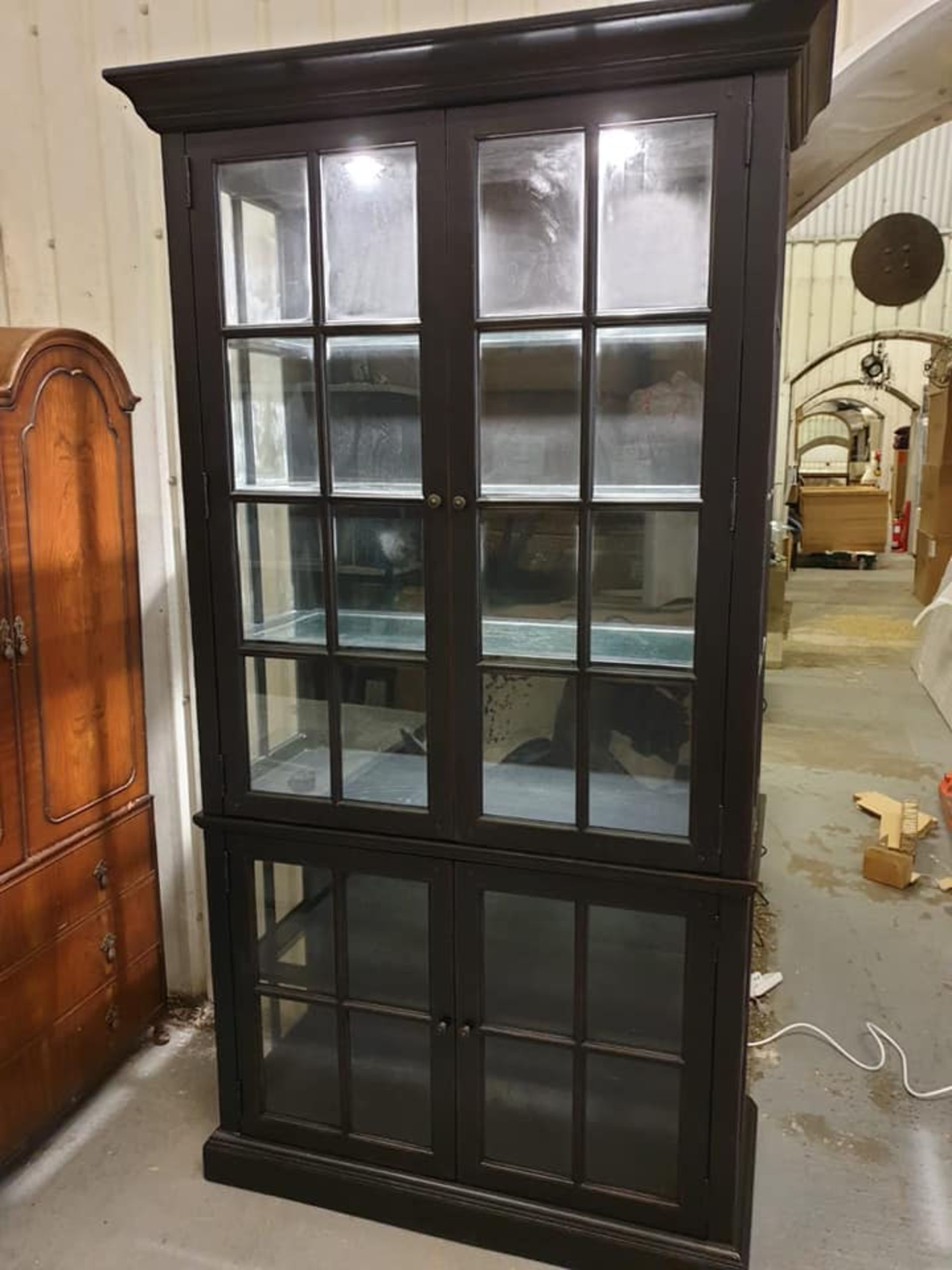 Waltham Display Cabinet / Bookcase Reminiscent Of A Vintage English Phone Booth The Beautifully - Image 3 of 3