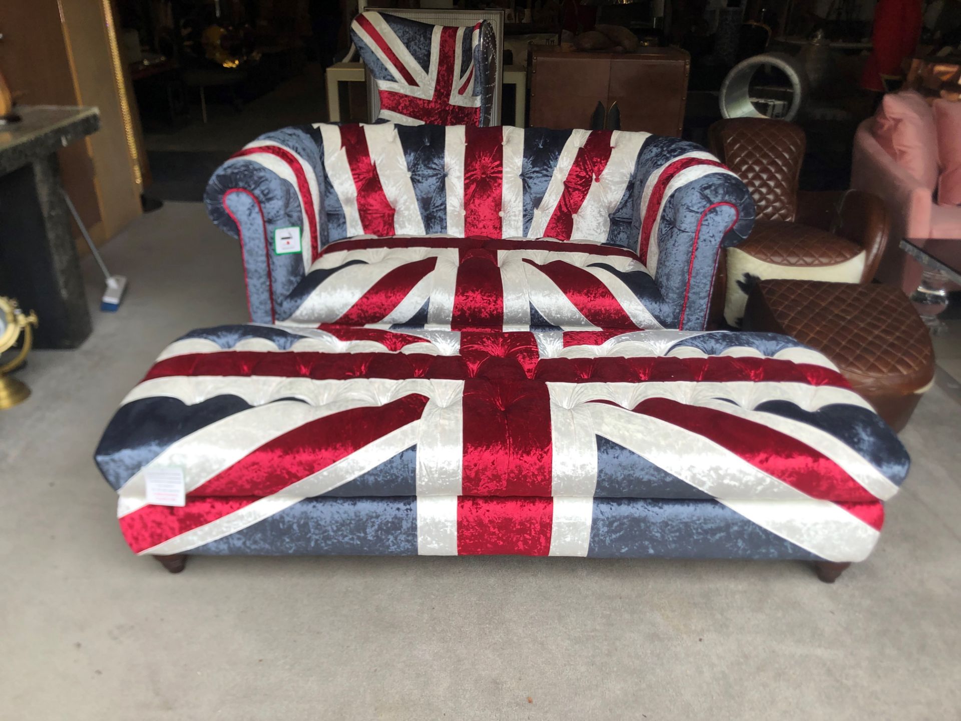 Suede Union Jack Two Seater Sofa A Truly Remarkable And Quintessentially British Sofa Inspired By