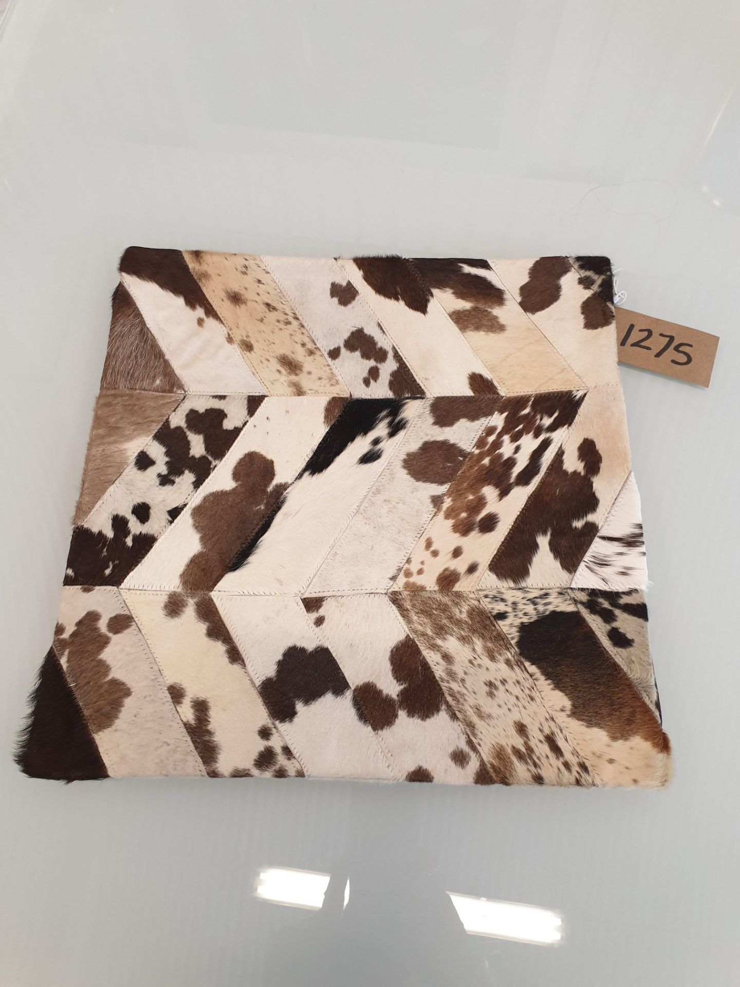 Cushion Cowhide Leather Cushion Cover 100% Natural Hide Handmade Cover 380mm x 380mm RRP Ã‚Â£120