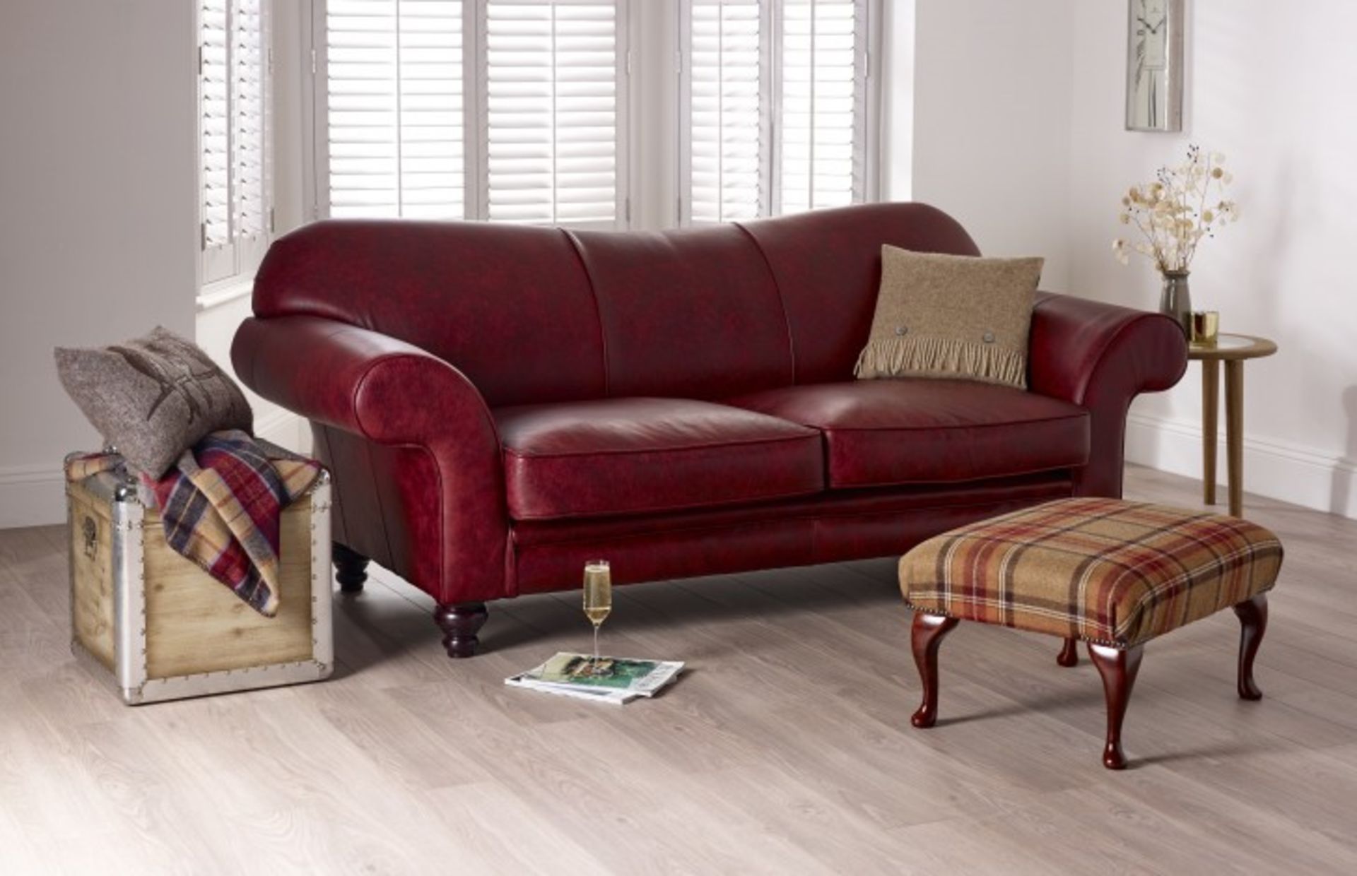 Eton 3 Seater Tobacco Leather Curved Sofa A Beautiful Narrower Depth Sofa A Contemporary Twist On