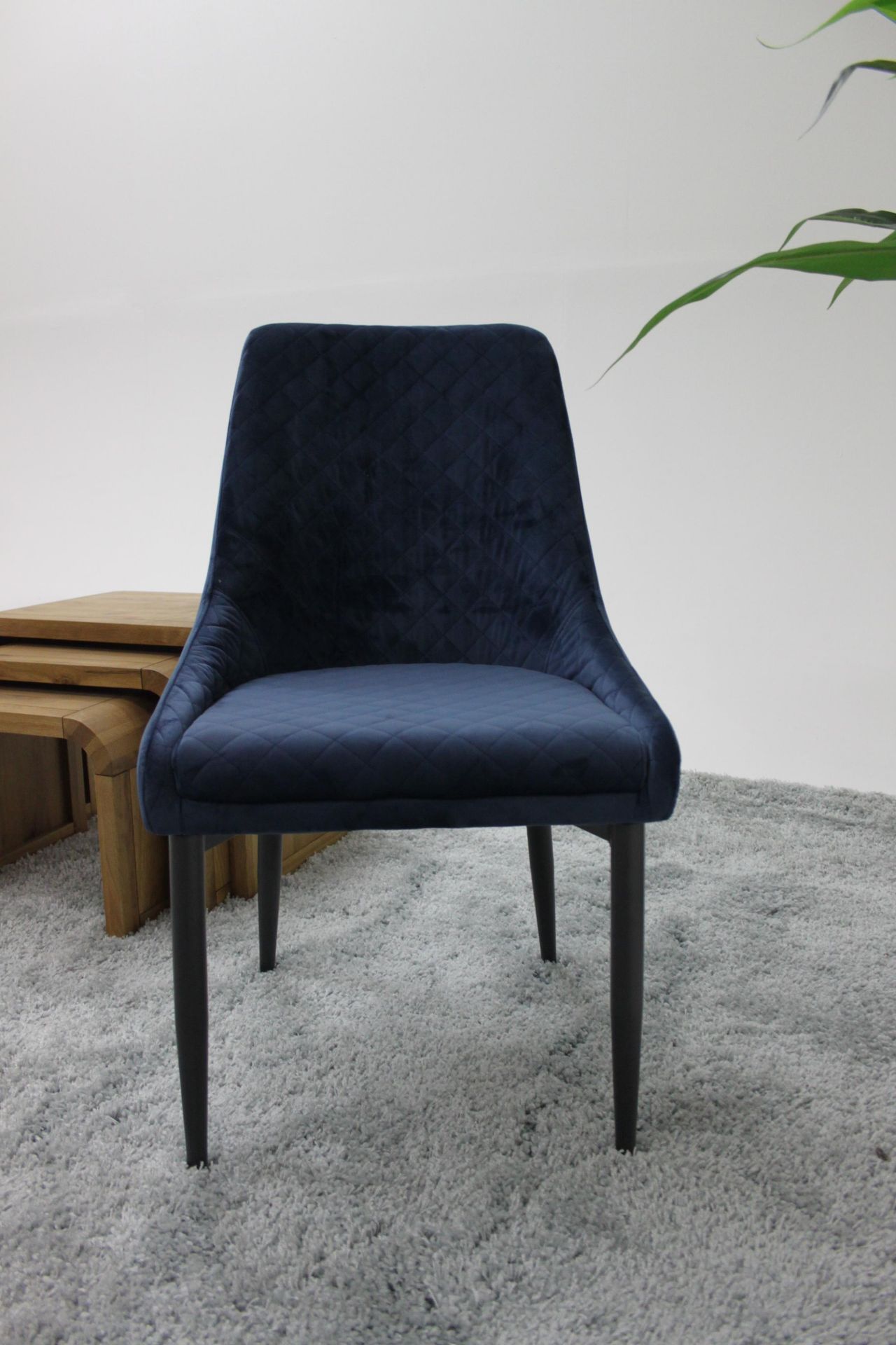 Aston Dining Chair Blue Velvet Quilted Dining Chair Is A Perfect Combination Of Functionality