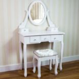 Modern Dressing Table Set with Mirror Five Drawer Dressing Table With Stool Is A Stunning Product