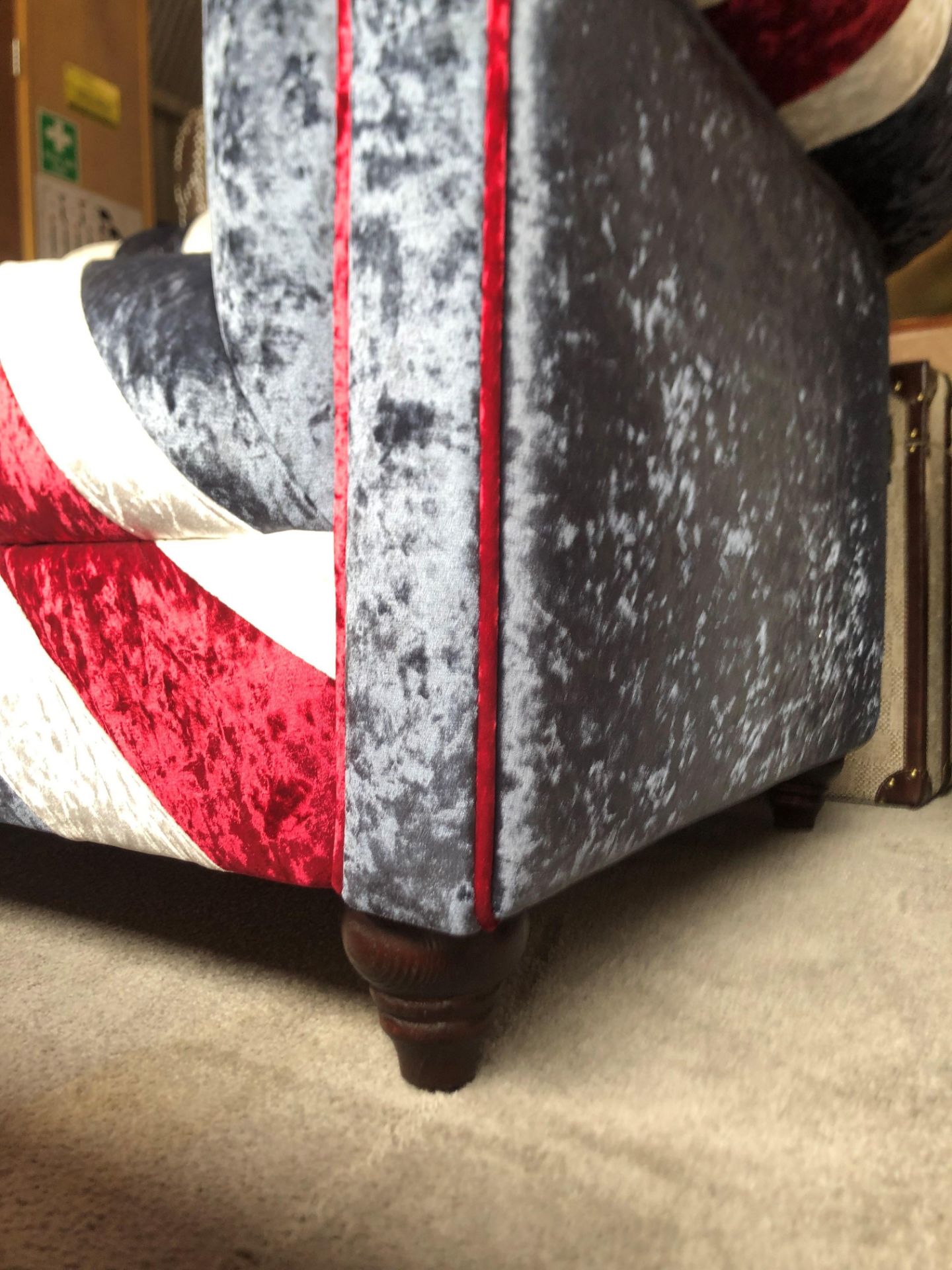Suede Union Jack Two Seater Sofa A Truly Remarkable And Quintessentially British Sofa Inspired By - Image 2 of 2