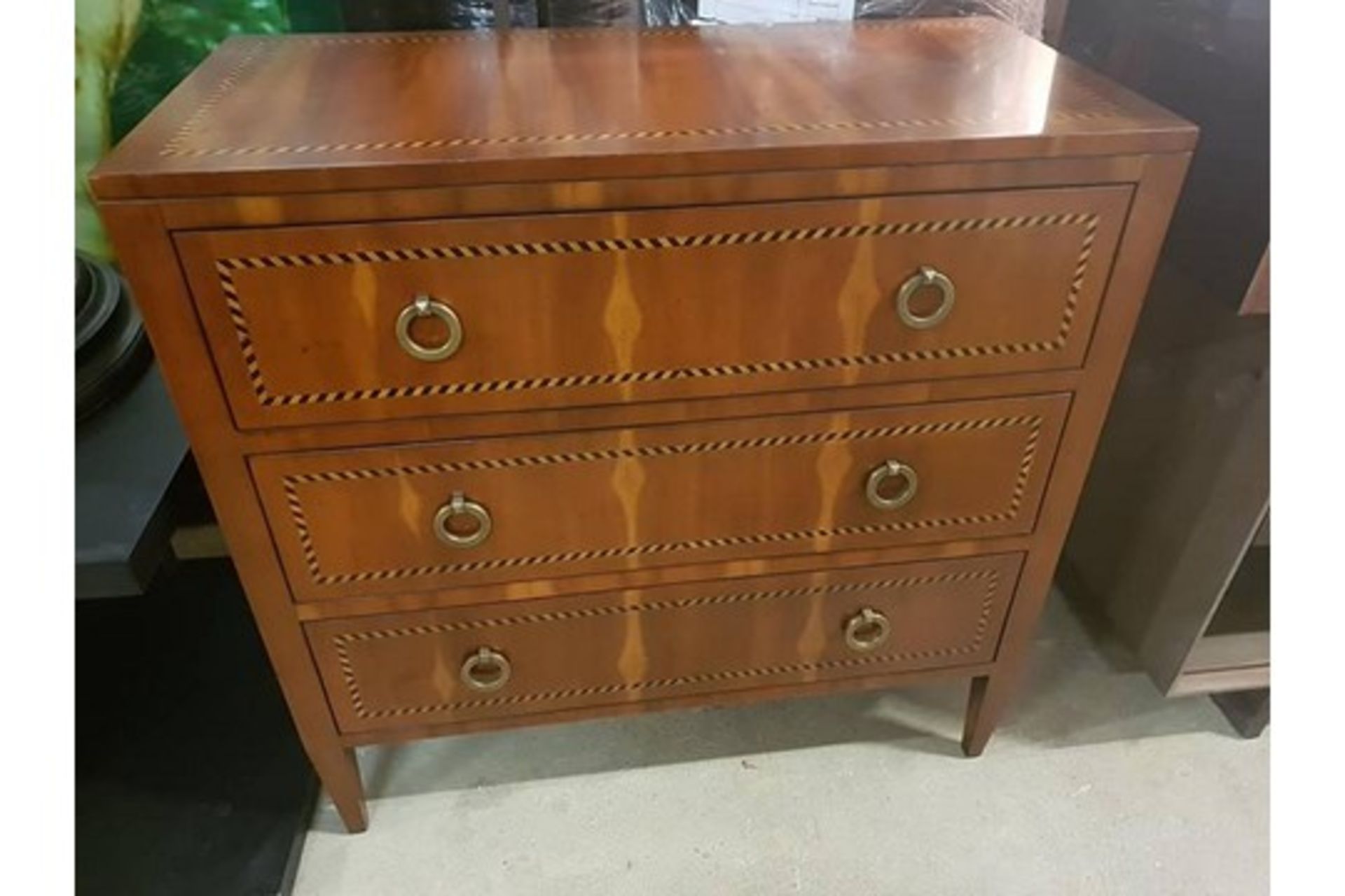 French Country Chest A Classic 3-Drawer Chest With Tapering Legs Finished In A Beautiful Lacquer