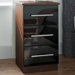 Gloss 3 Drawer Bedside Table Featuring A High-Gloss Front And Matte Body This 3 Drawer Bedside Table