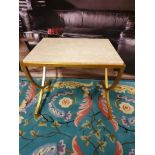 Karden Bunching Table Gilt Painted Brass Base Table With Marble Stone Top 57 x 46 x 46cm