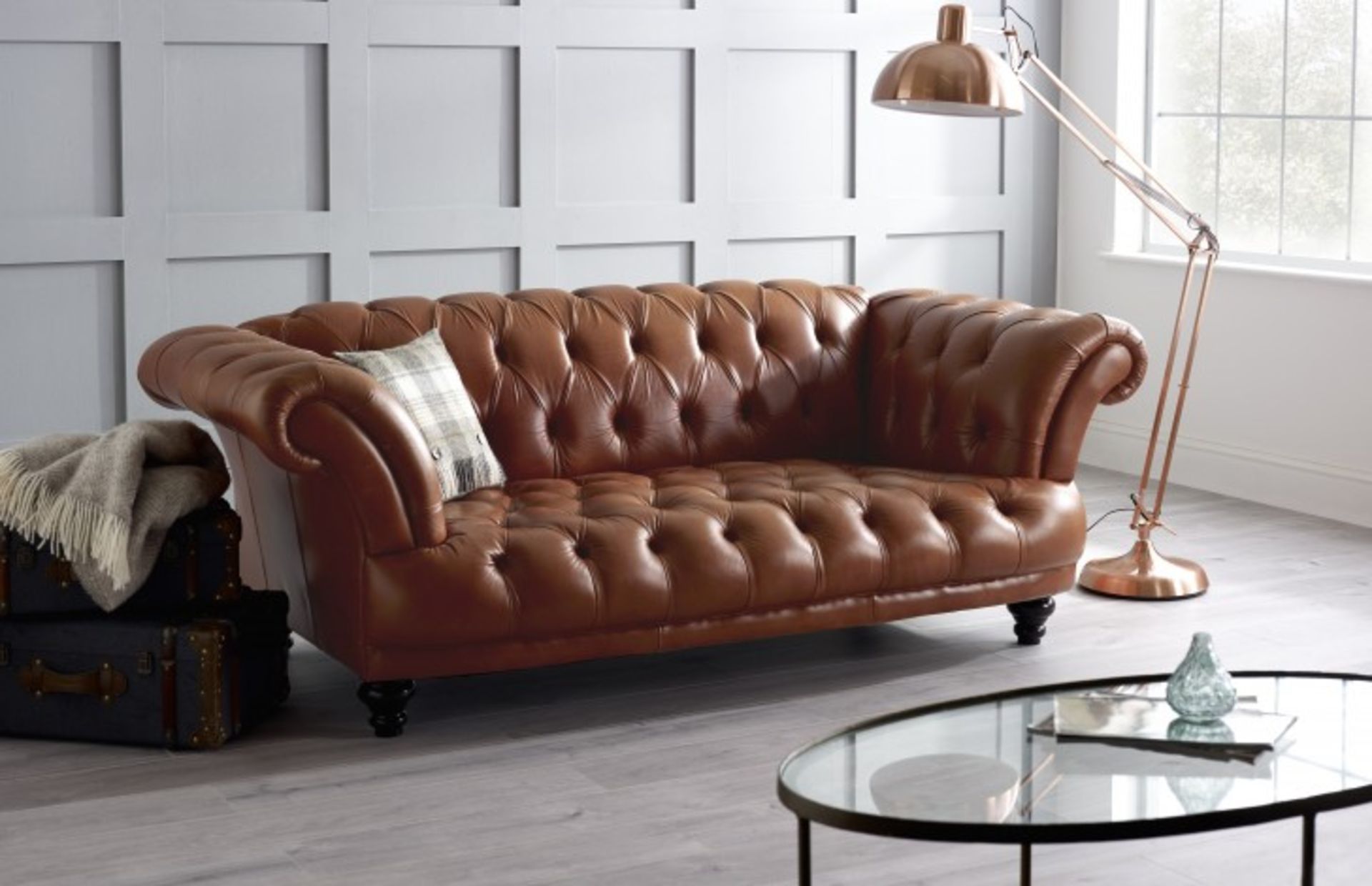 Churchill 3 Seater Sofa Vintage Oak Brown Leather Sofa The Churchill 3 seater Comfy Leather Sofa