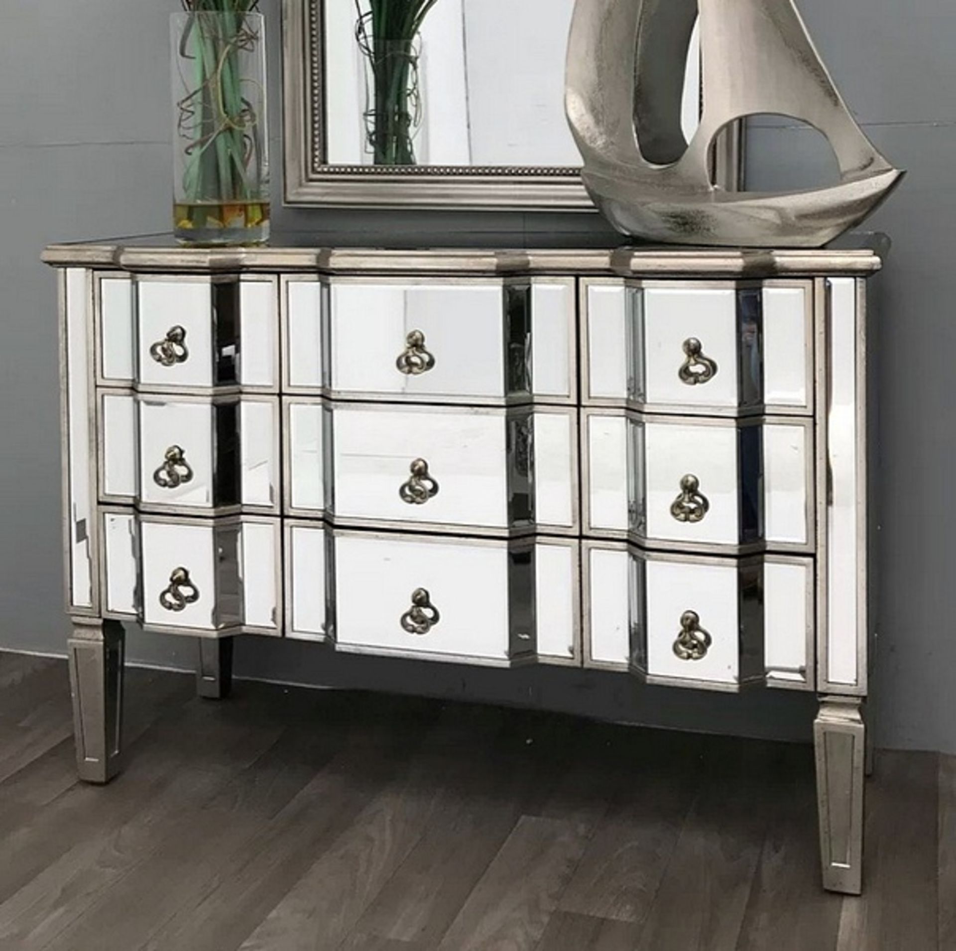 Melange 9-Drawer Montage Mirrored Dresser