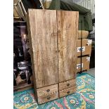 Reclaimed Wood Rustic Solid Double Wardrobe