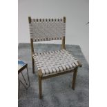 White Woven Leather Dining