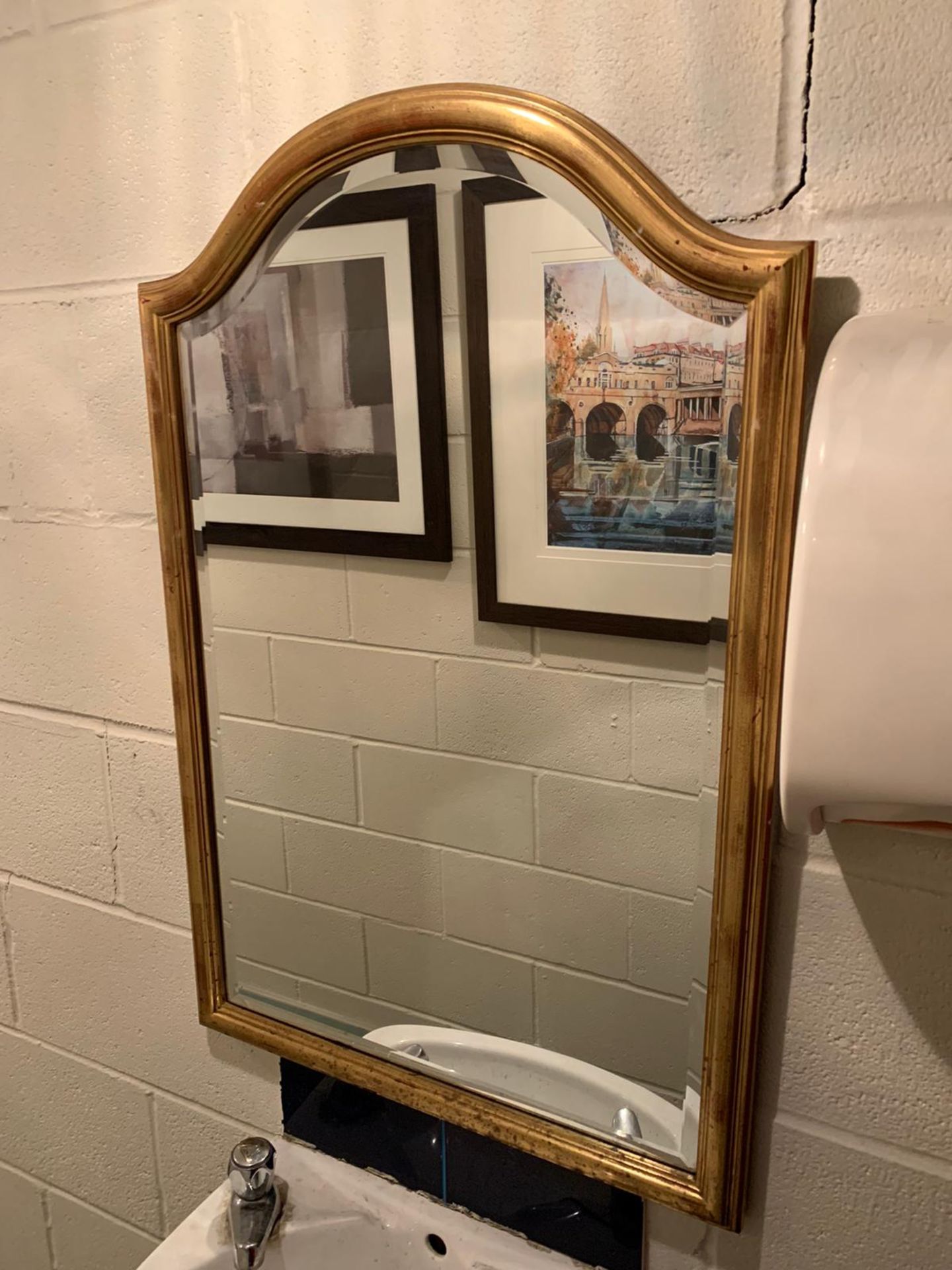 Gilt Framed Wall Accent Mirror Empire Frame - Image 2 of 4
