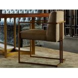 Brass Upholstered Side Chair