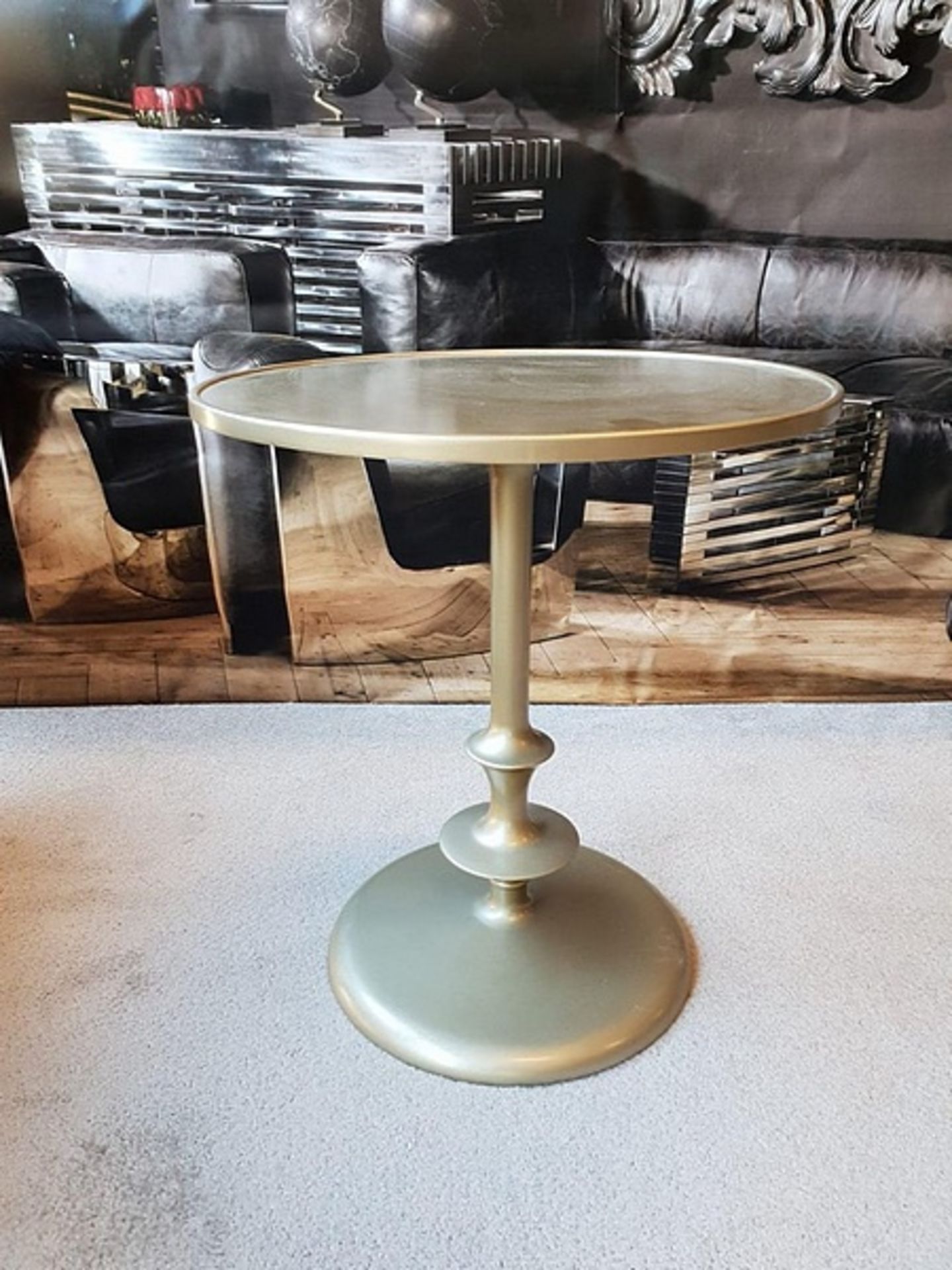 Circular Silver Leaf Table - Image 2 of 2