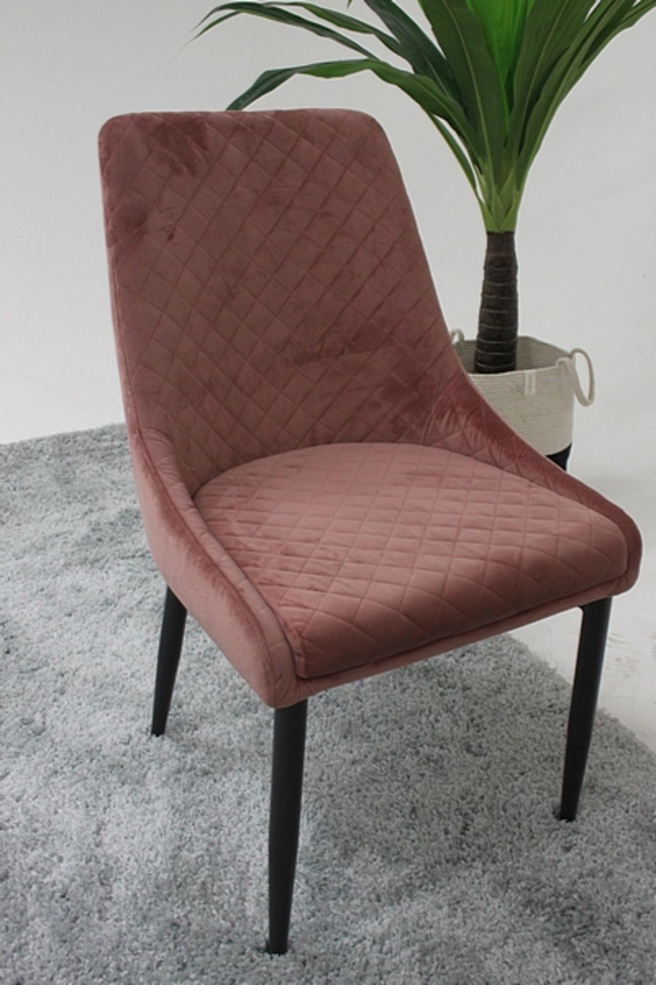 Aston Velvet Dining Chair Pink