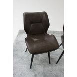 Alfa Ribbed Dining Chair Vegan Leather Tan
