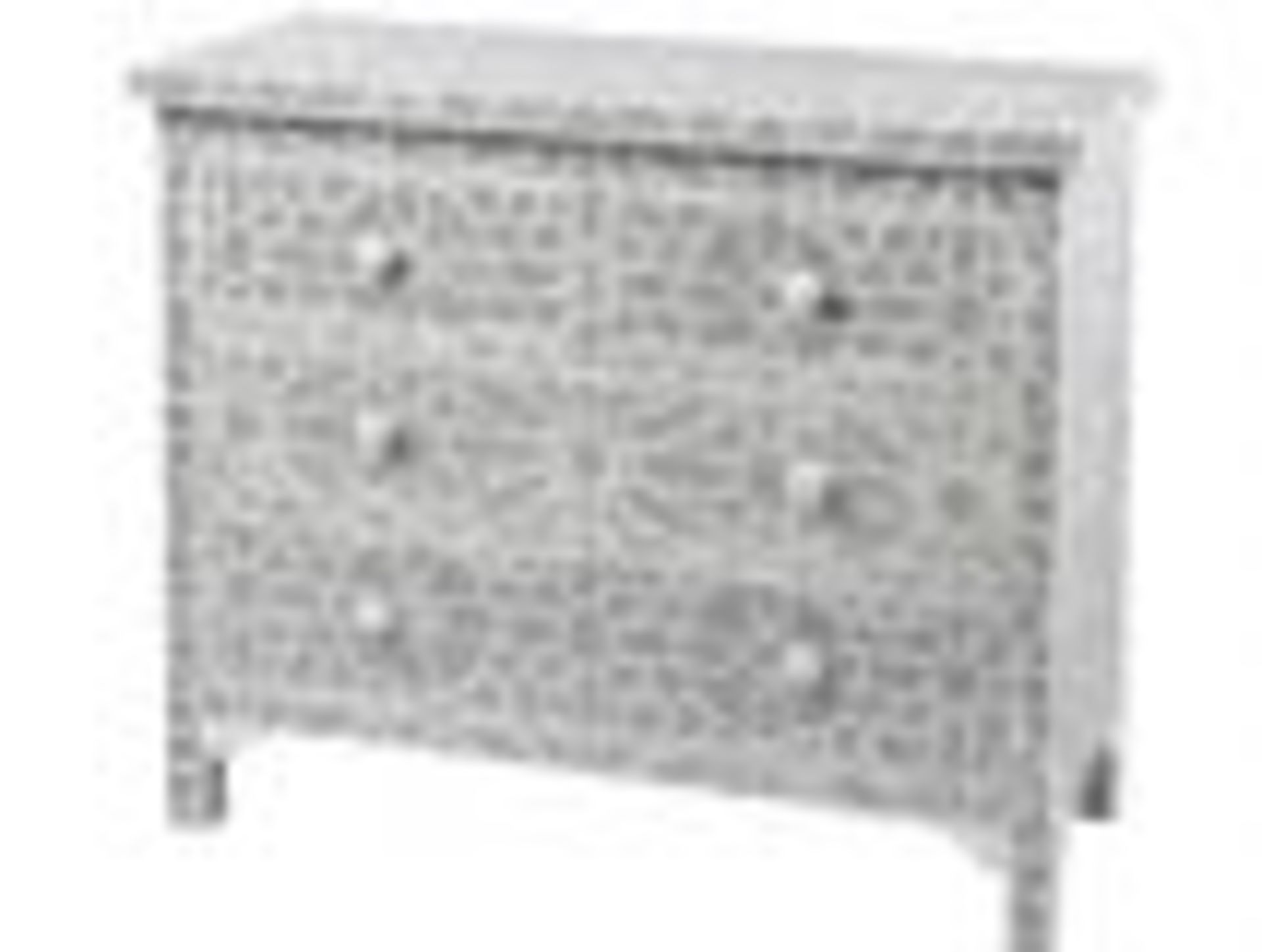 Grey And Bone Moroccan Style Geometric Chest - Image 2 of 2