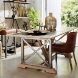 Dining Table with Zinc Inlaid