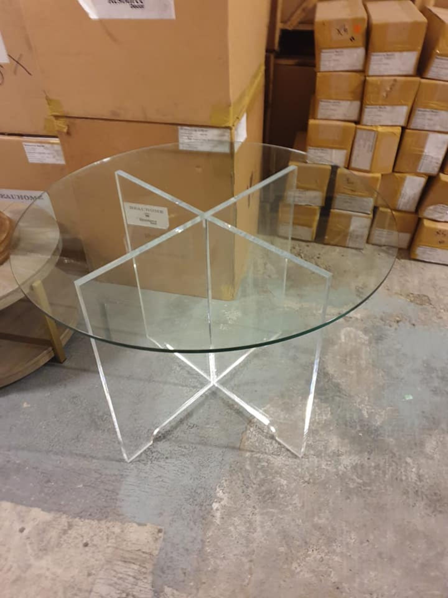 Acrylic and Glass Round Table