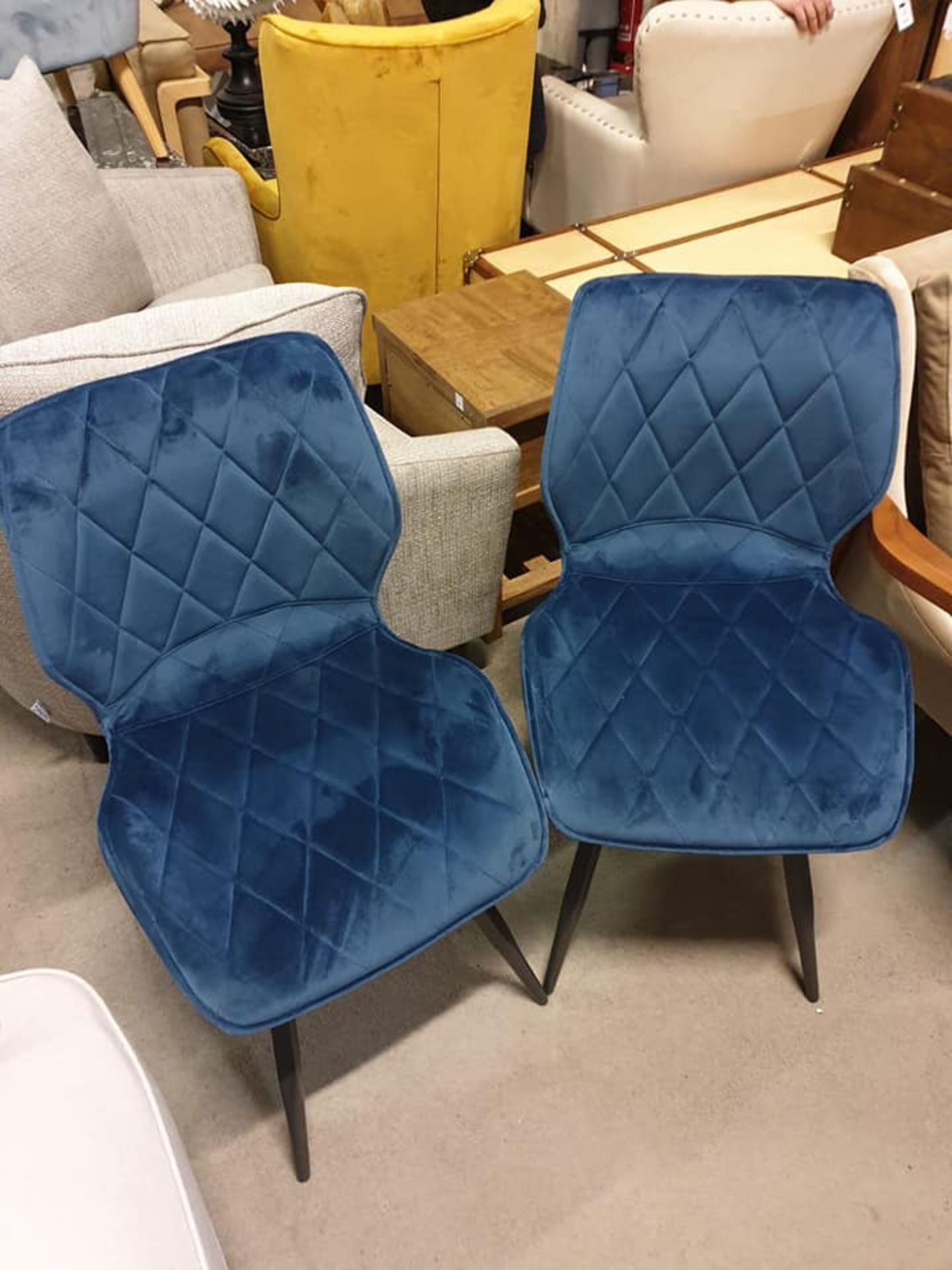 A Pair Velvet Dining Chairs - Image 2 of 4