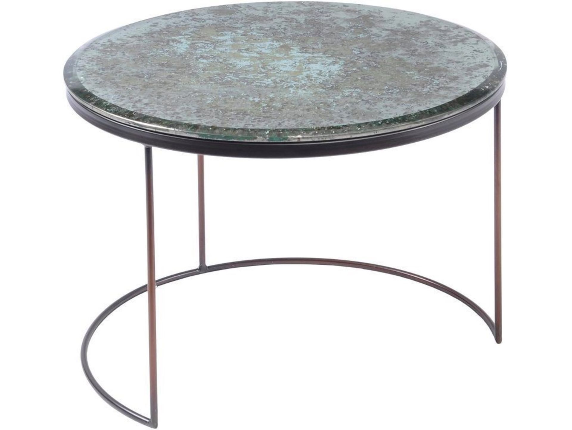 Vitrio Mottled Glass Top Coffee Table This stunning little turquoise table will be the centre of