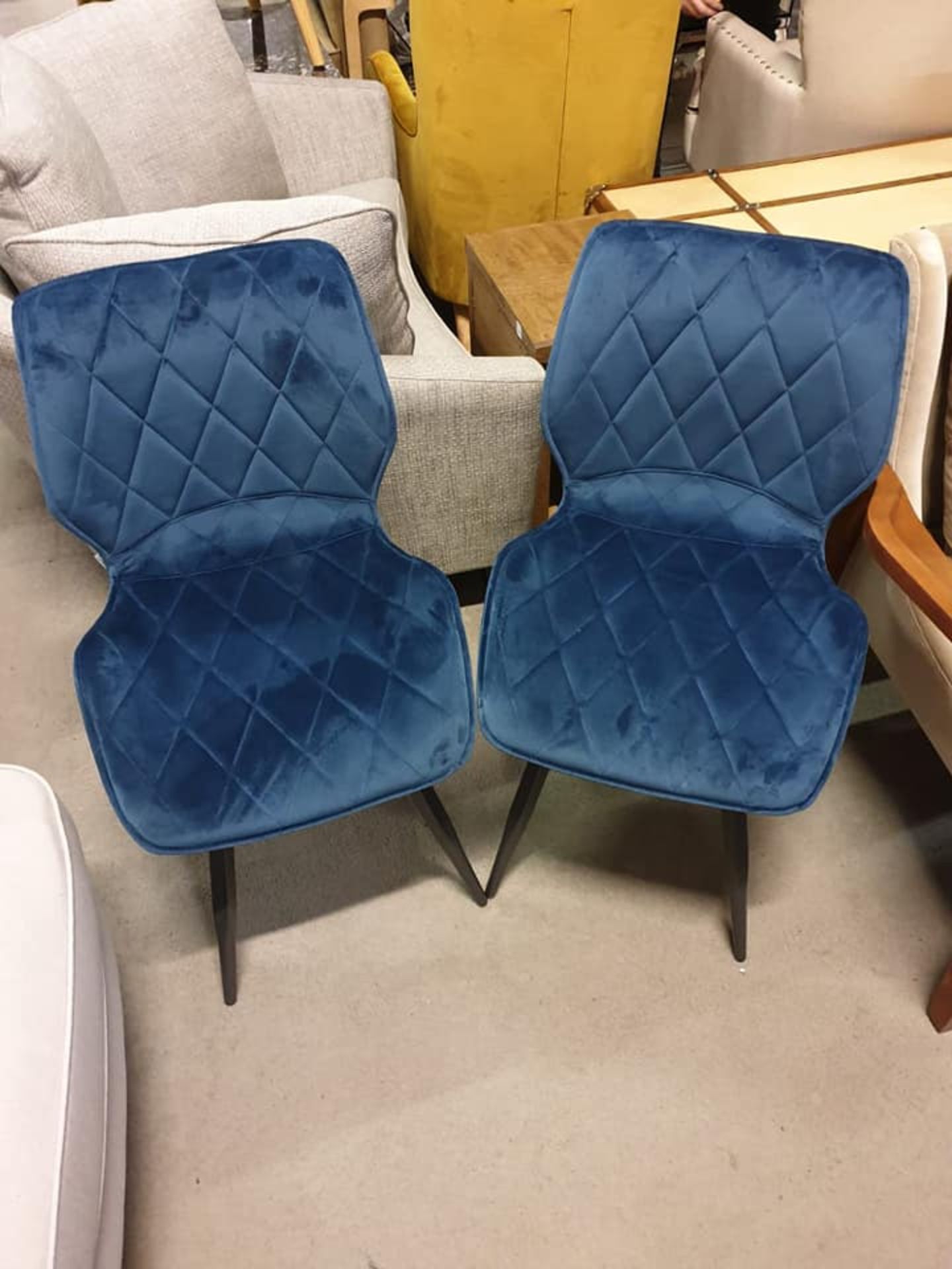 A Pair Velvet Dining Chairs