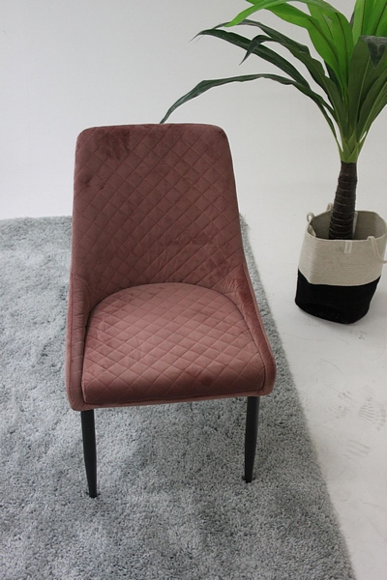 Aston Velvet Dining Chair Pink - Image 3 of 4