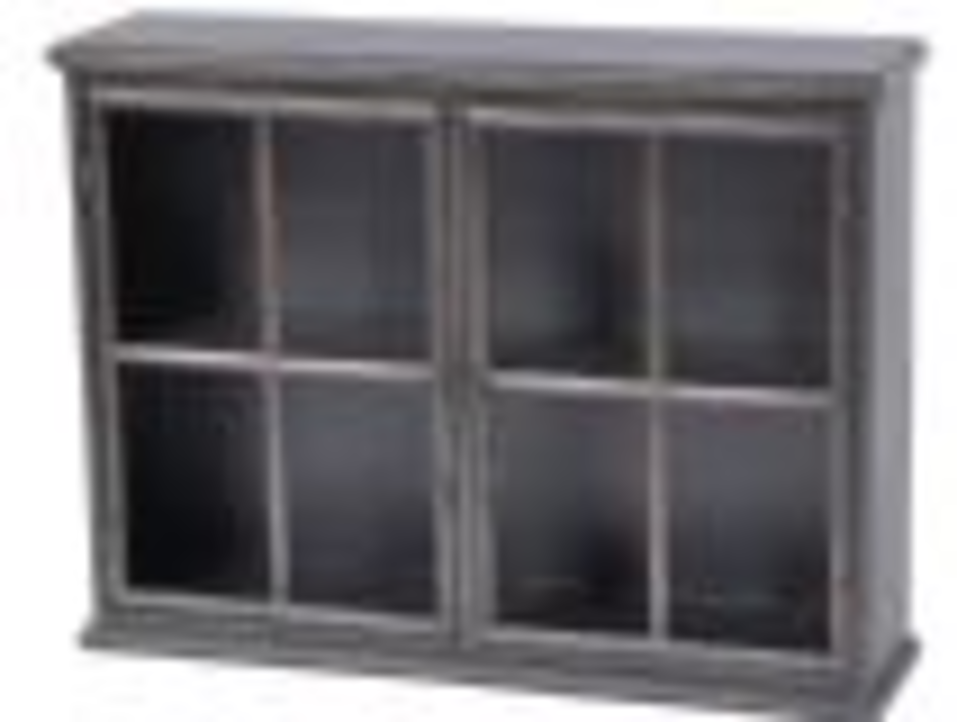 Two Door Antique Black Metal Wall Cabinet - Image 3 of 3