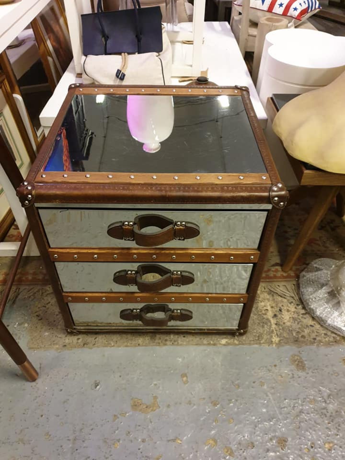 Stonyhurst Side Table Large Shiny Stee - Image 4 of 4