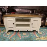 Babete Corner TV Unit White Washed Painted Pine