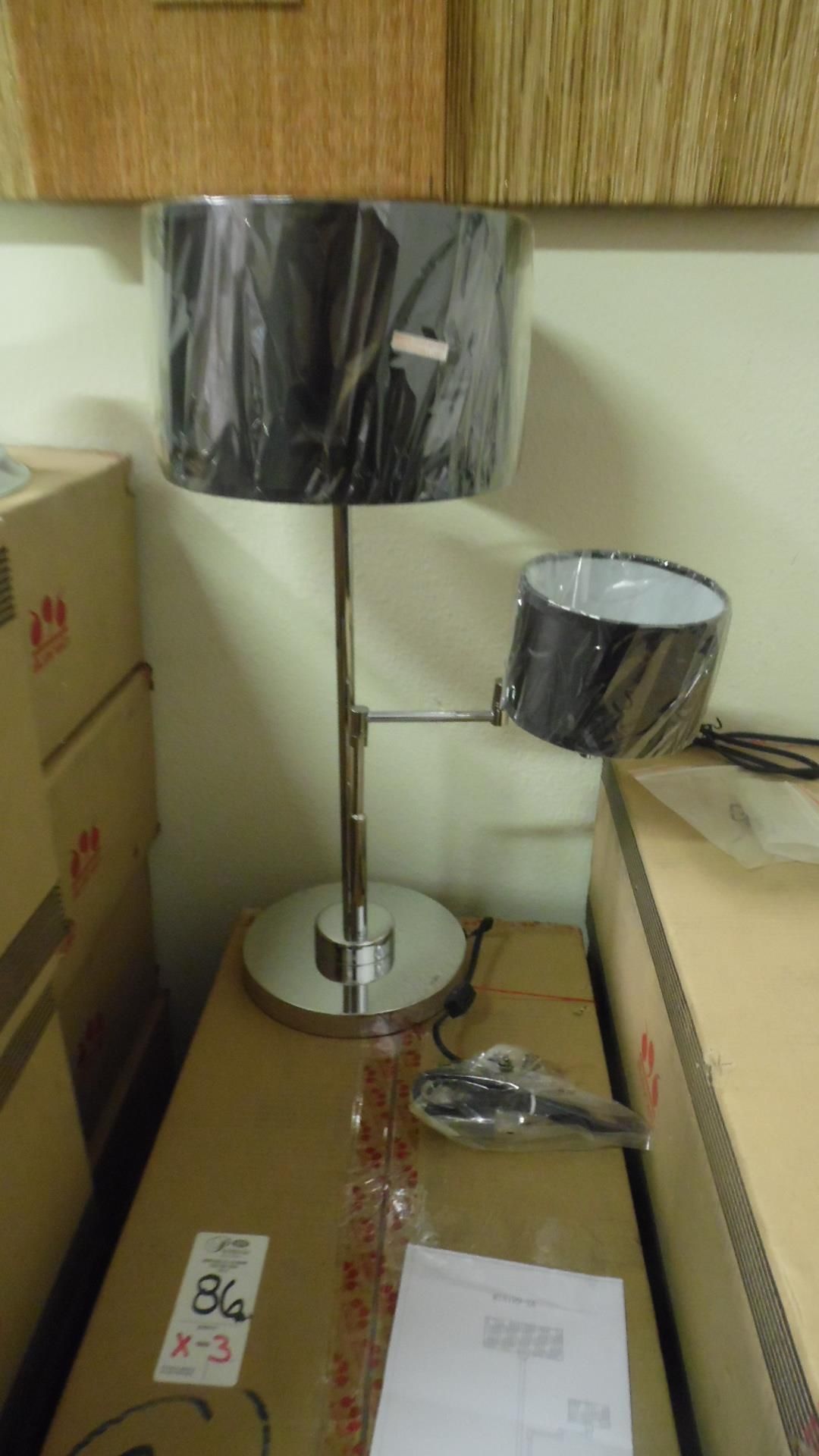 CHROME & BLACK TABLE TOP LAMPS