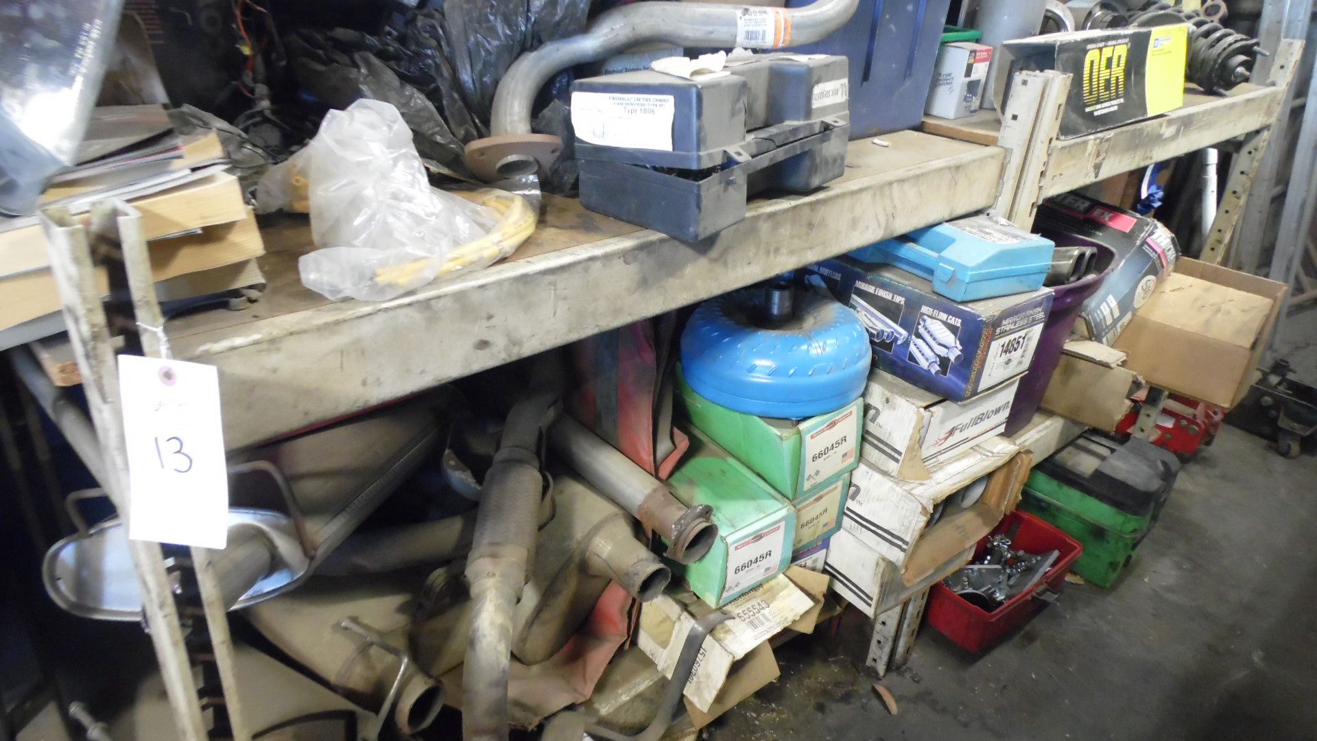 ASSORTED AUTO PARTS w/ RACK